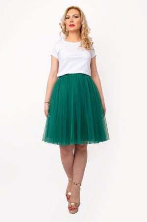 Fusta Tulle Verde Scurta, Malika Fashion