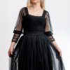 Malikafashion-Fusta Tulle Negru Scurta