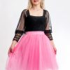Fusta Tulle Roz Scurta Malika Fashion