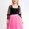 Fusta Tulle Roz Scurta Malika Fashion