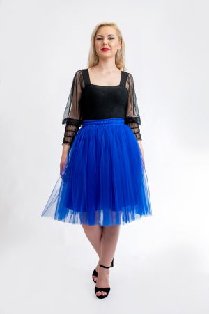 Fusta Tulle Albastru Scurta