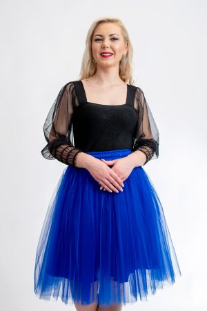 Fusta Tulle Albastru Scurta