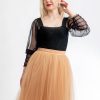 Malikafashion-Fusta Tulle Nude Scurta