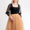 Malikafashion-Fusta Tulle Nude Scurta