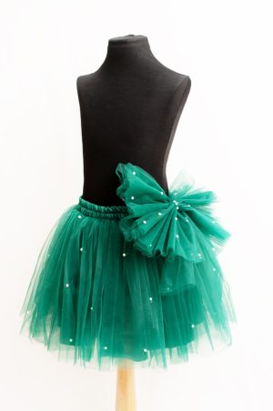 Malika Fashion - Fusta Tulle Fete cu Funda si Jumatati de Perla