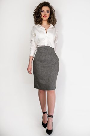 Alternative view of Fusta Din Stofa Midi Elisa, Malika Fashion