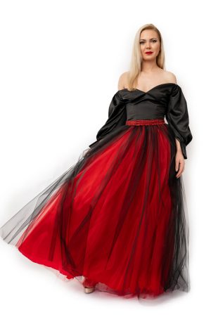 Fusta Tulle Lunga Alice In Doua Culori By Malika Fashion