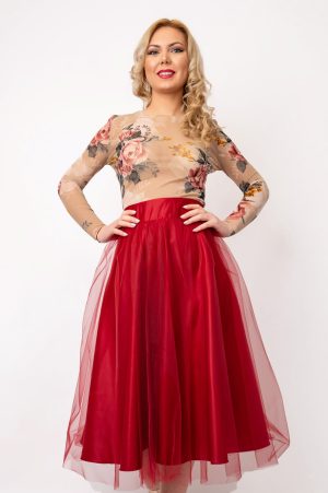 Alternative view of Fusta Dama Lora Din Tafta Si Tulle By Malika Fashion
