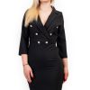 Rochie Eleganta Fayre Cu Nasturi Neagra