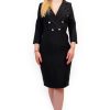 Rochie Eleganta Fayre Cu Nasturi Neagra