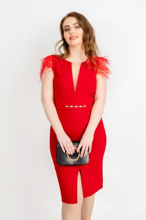 Rochie de ocazie eleganta Evea, Rosu