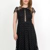 Rochie eleganta dama Abby, midi, neagra cu volan - Moze