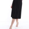 Fusta midi plisata cu curea, neagra