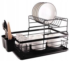 Suport uscare vase cu tava si suporturi farfurii si tacamuri