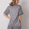 Set pijama dama cu dungi alb-negru