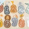 Set de numere puzzle Safari din lemn pentru copii