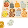 Set de numere puzzle Safari din lemn pentru copii