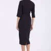 Rochie eleganta de ocazie neagra midi cu manaca