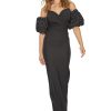 Rochie de ocazie eleganta lunga maxi neagra cu maneca lunga