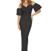 Rochie de ocazie eleganta lunga maxi neagra cu maneca lunga