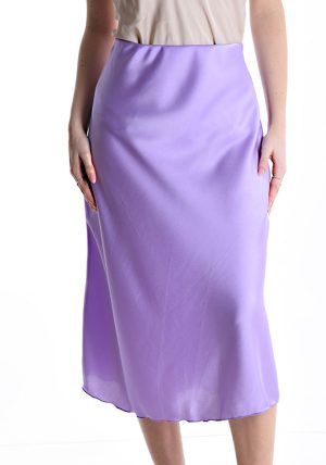 Fusta midi din satin cu elastic diferite culori
