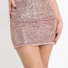 Fusta mini aurie cu paiete cu elastic