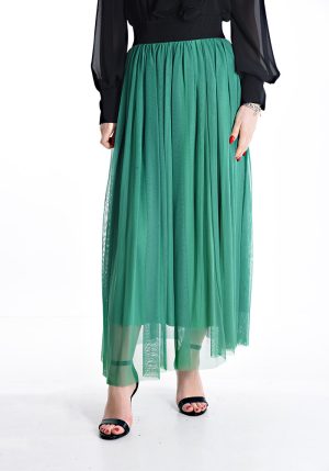 Fusta Tulle Longuette cu jupa si elastic in talie