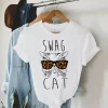 Tricou Dama Alb Swag Cat