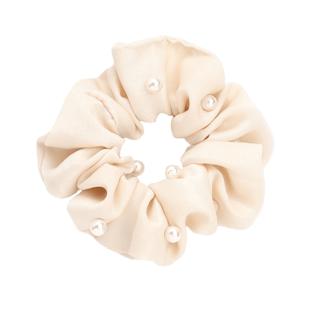 Elastic de par cu perle crem