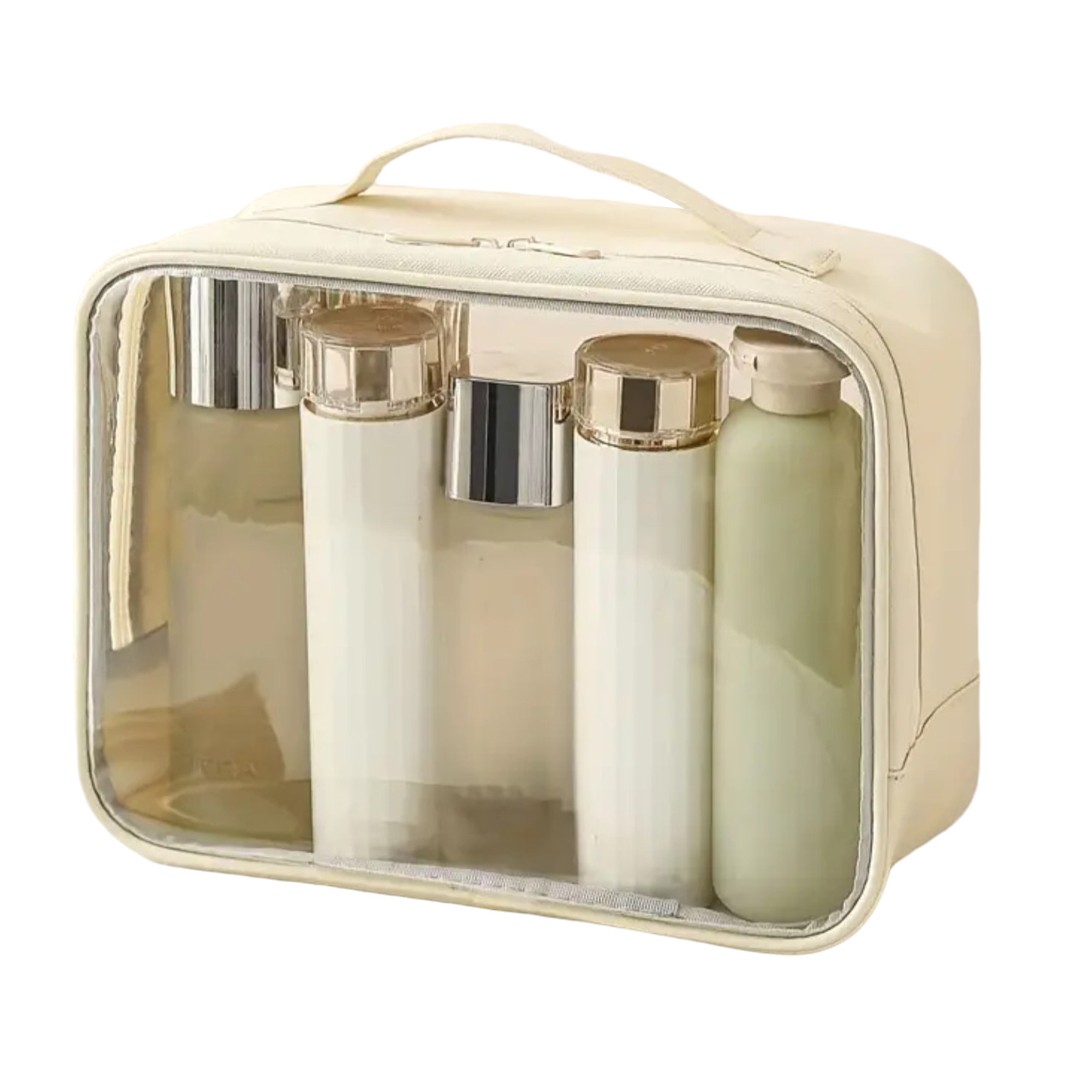 Organizator de cosmetice culoare crem dimensiuni 26x20x10